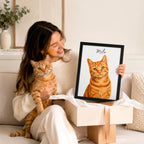 Custom Minimalist Cat Portrait from Photo | Personalized Pet Art.