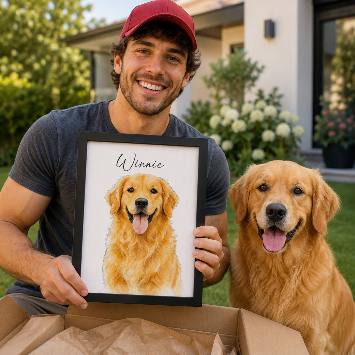 Custom Watercolor Pet Portrait from Photo | Personalized Pet Art.