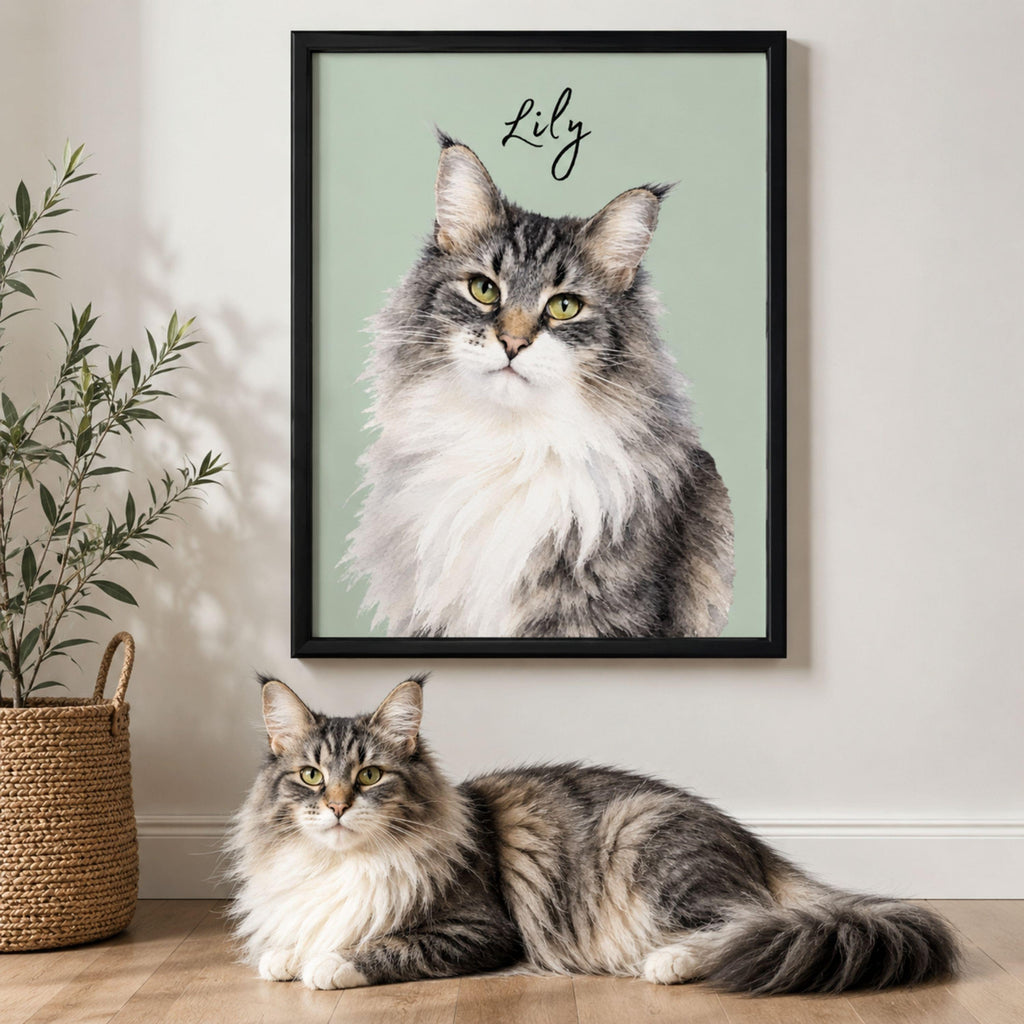 Custom Minimalist Pet Portrait from Photo | Personalized Pet Art.
