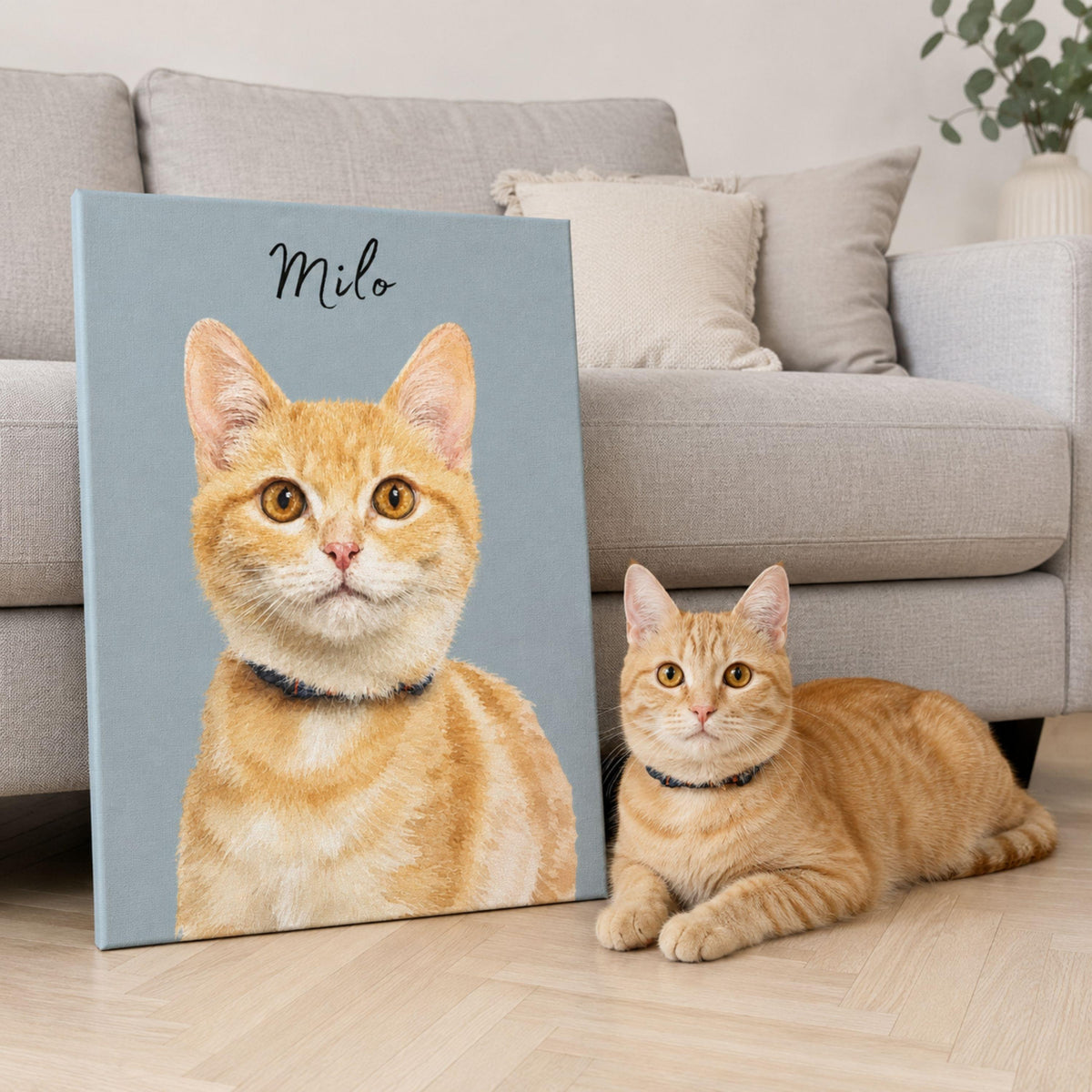 Custom Minimalist Pet Portrait from Photo | Personalized Pet Art.