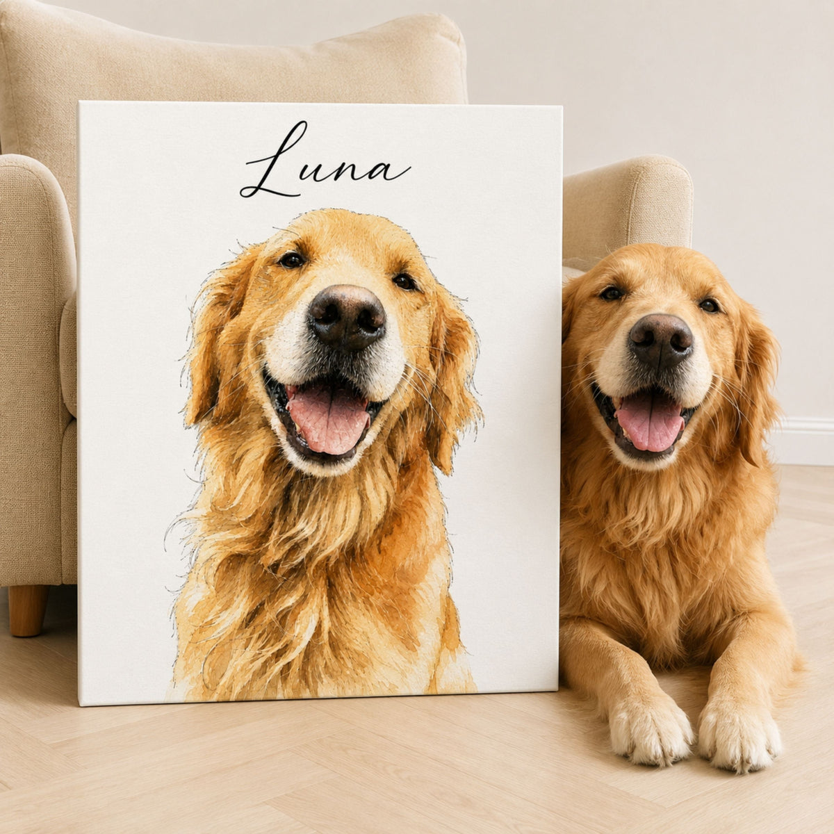 Custom Watercolor Pet Portrait from Photo | Personalized Pet Art.