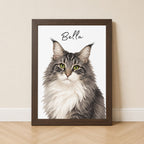 Custom Minimalist Cat Portrait from Photo | Personalized Pet Art.