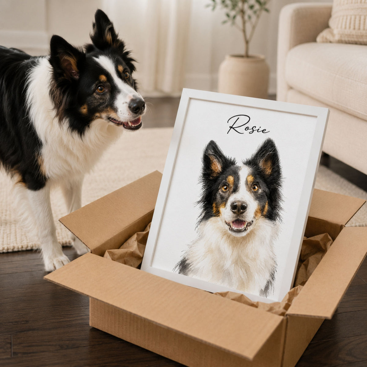 Custom Watercolor Pet Portrait from Photo | Personalized Pet Art.