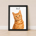 Custom Minimalist Cat Portrait from Photo | Personalized Pet Art.