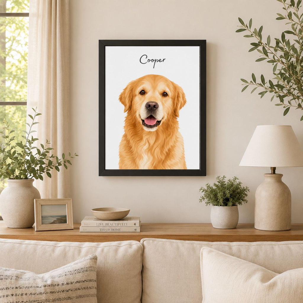 Custom Minimalist Cat Portrait from Photo | Personalized Pet Art.