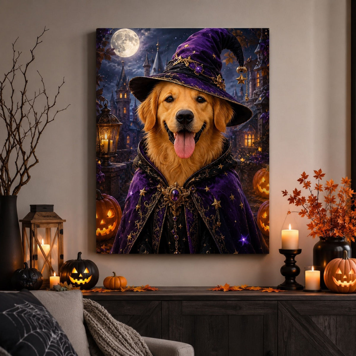 Custom Spooky Royal Pet Portrait | Gothic Halloween Art.