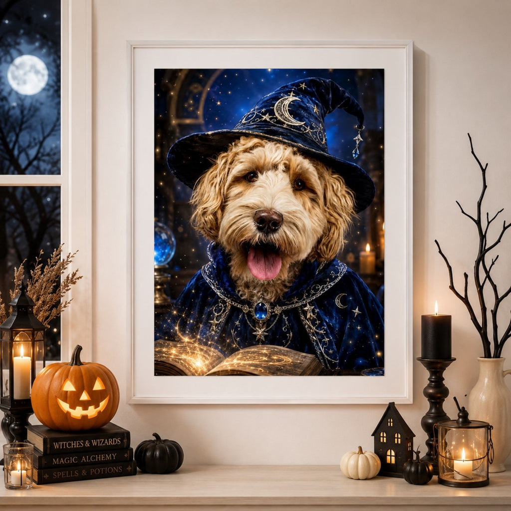 Custom Spooky Royal Pet Portrait | Gothic Halloween Art.