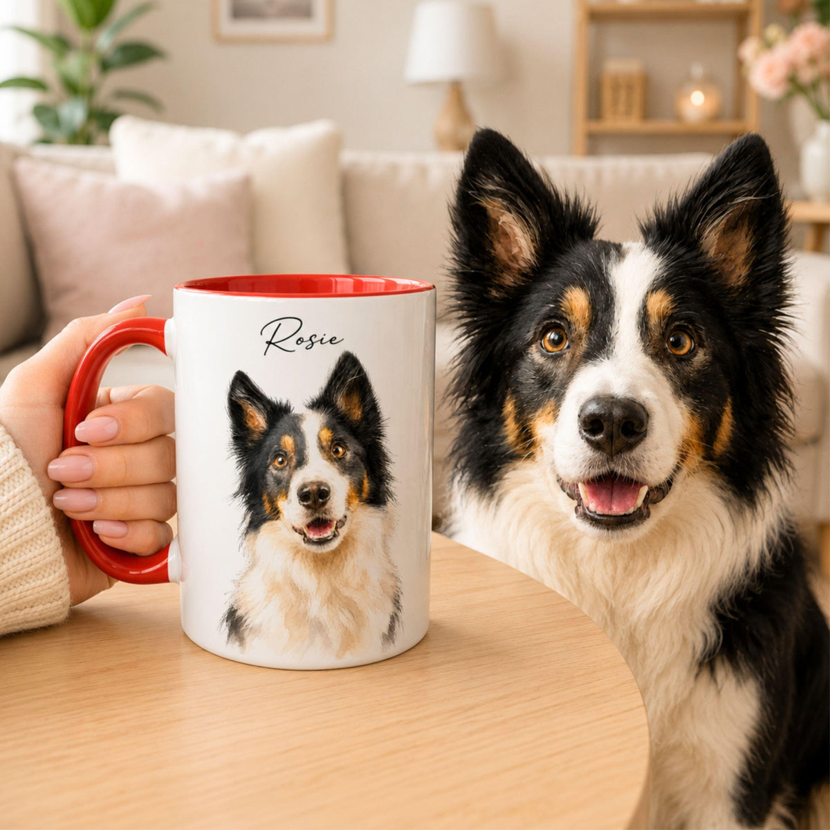 Custom Watercolor Pet Portrait Mug | Personalized Dog & Cat Coffee Cup.