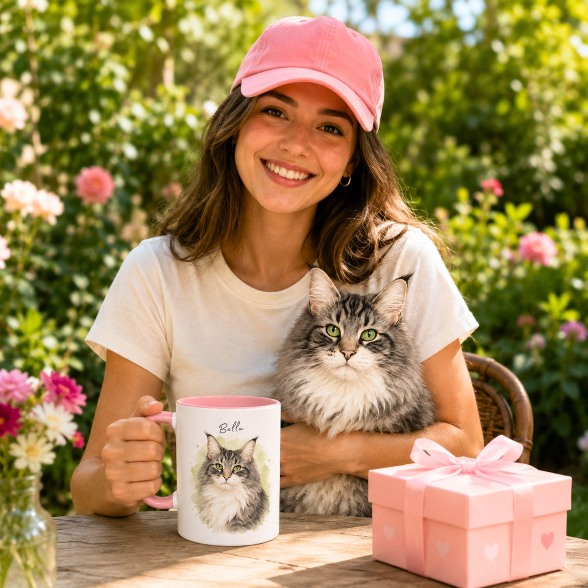 Personalized Watercolor Pet Portrait Mug | Custom Cat & Dog Gift.