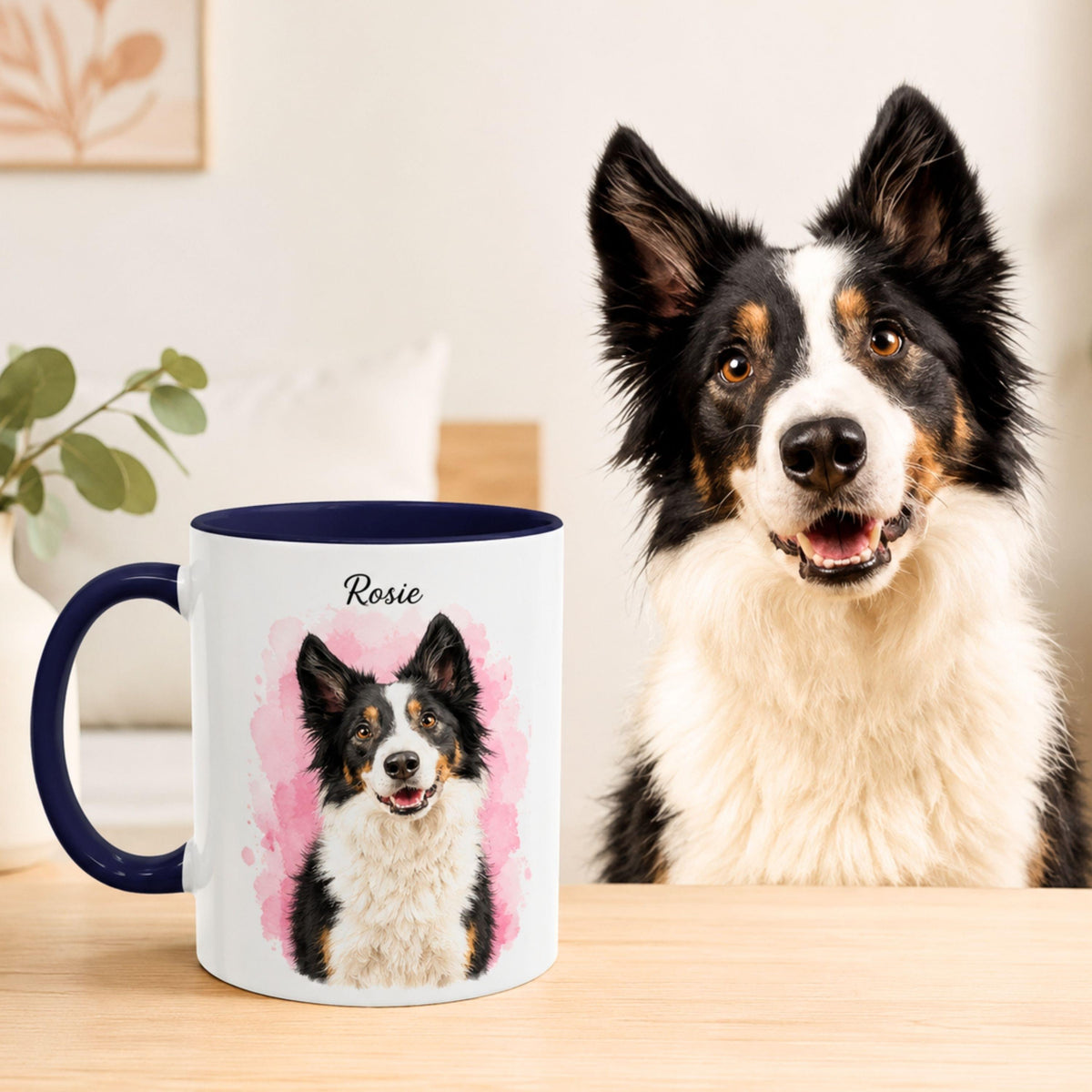 Personalized Watercolor Pet Portrait Mug | Custom Cat & Dog Gift.
