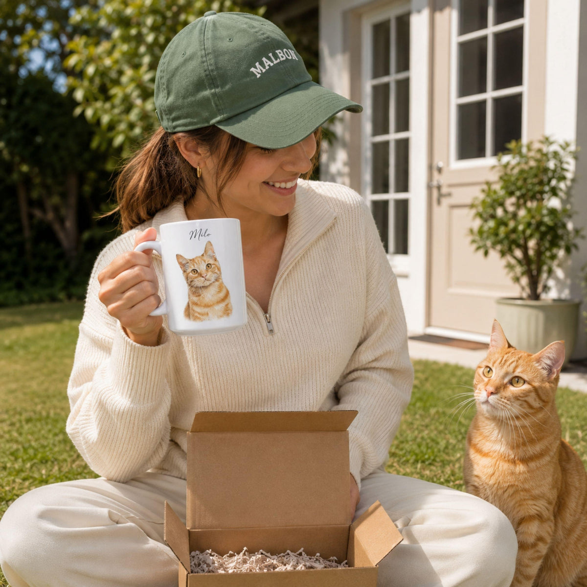 Custom Watercolor Pet Portrait Mug | Personalized Dog & Cat Coffee Cup.
