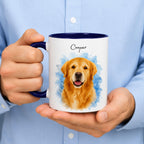 Personalized Watercolor Pet Portrait Mug | Custom Cat & Dog Gift.