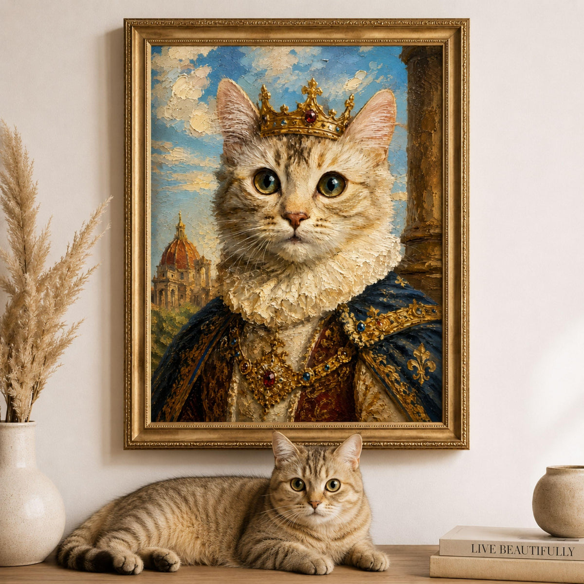 Custom Renaissance Pet Portrait | Royal Oil Painting Gift.
