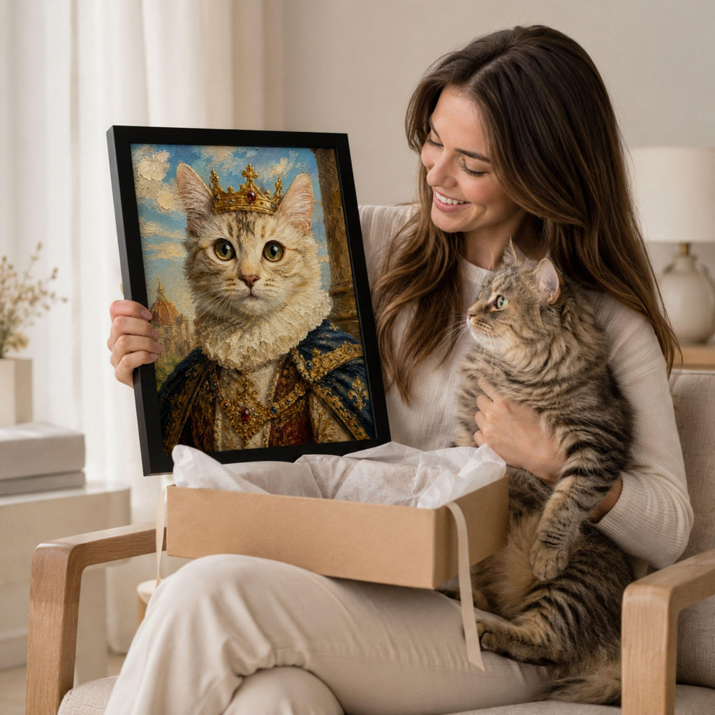 Custom Renaissance Pet Portrait | Royal Oil Painting Gift.