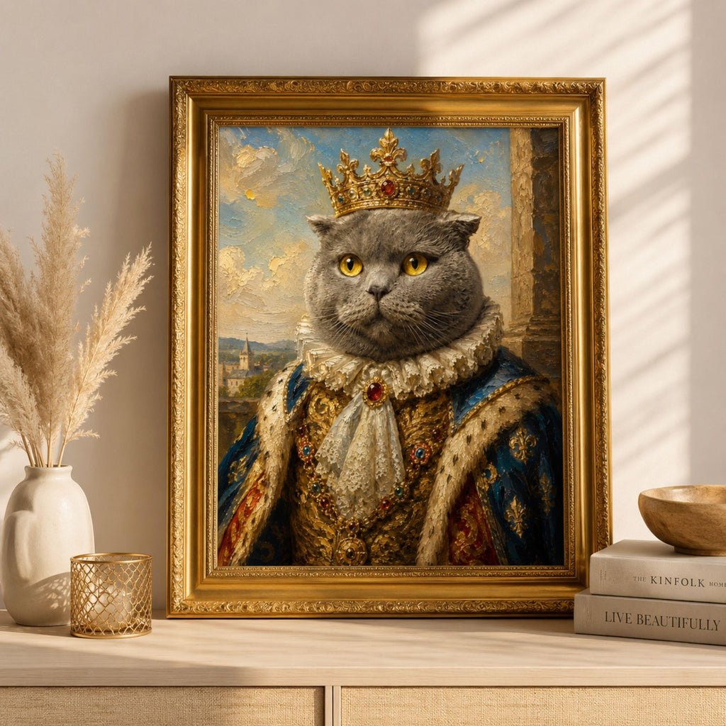 Custom Renaissance Pet Portrait | Royal Oil Painting Gift.