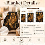 Custom Cat Moon Watercolor Blanket – Personalized Celestial Portrait