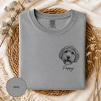 Custom Minimalist Pet Sketch T-Shirt | Personalized Dog Portrait Tee.