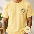 Custom Minimalist Pet Sketch T-Shirt | Personalized Dog Portrait Tee.