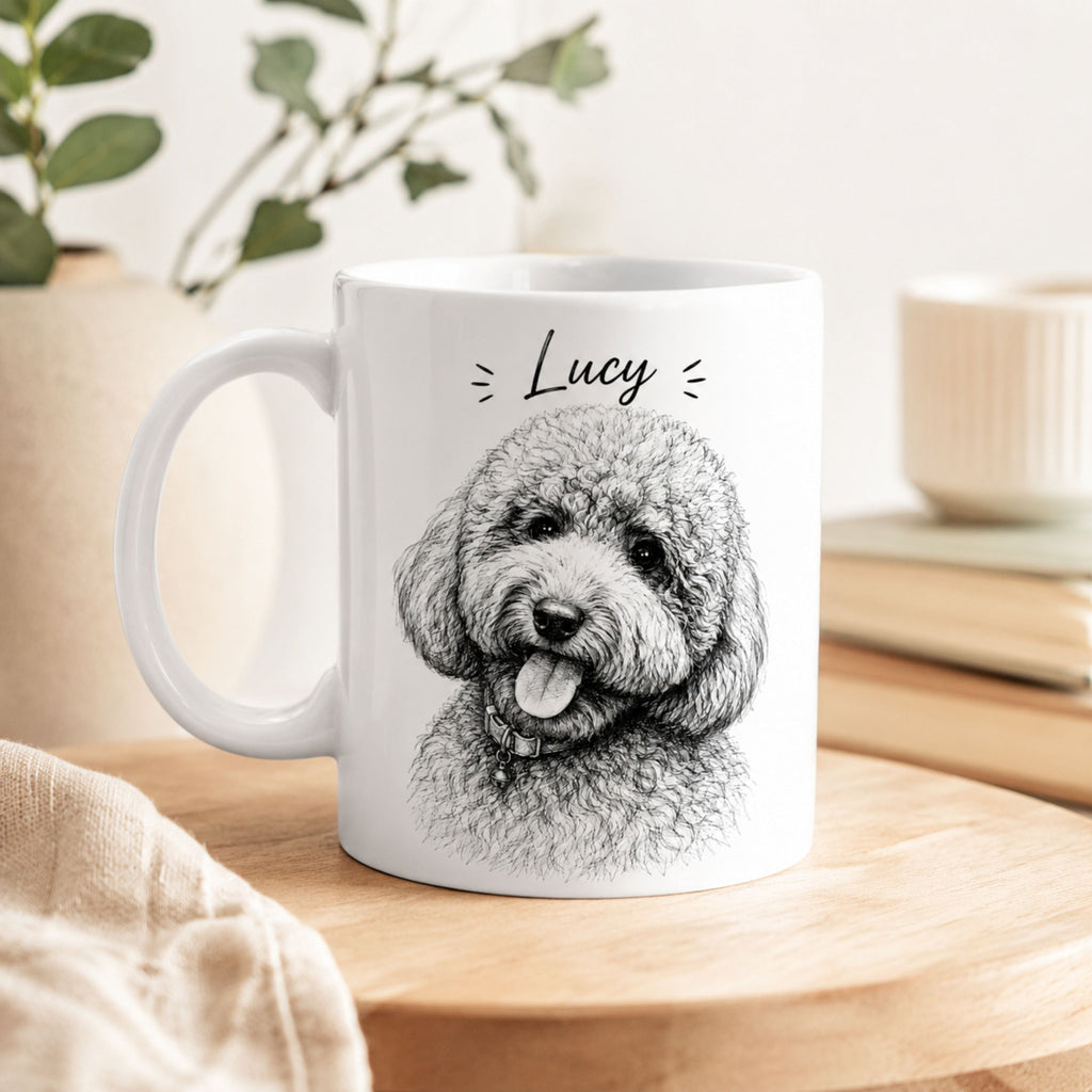 Custom Street Style Dog Portrait Mug | Personalized Pet Coffee Cup.