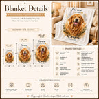 Custom Watercolor Pet Memorial Blanket with Name & Dates