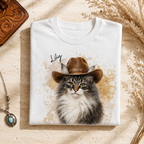 Custom Cat Shirt – Personalized Western Watercolor Portrait.