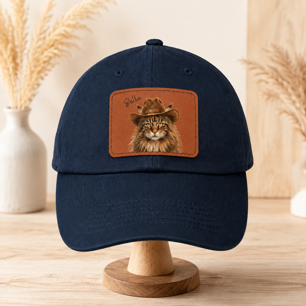 Custom Western Cat Hat – Personalized Pet Portrait Patch.