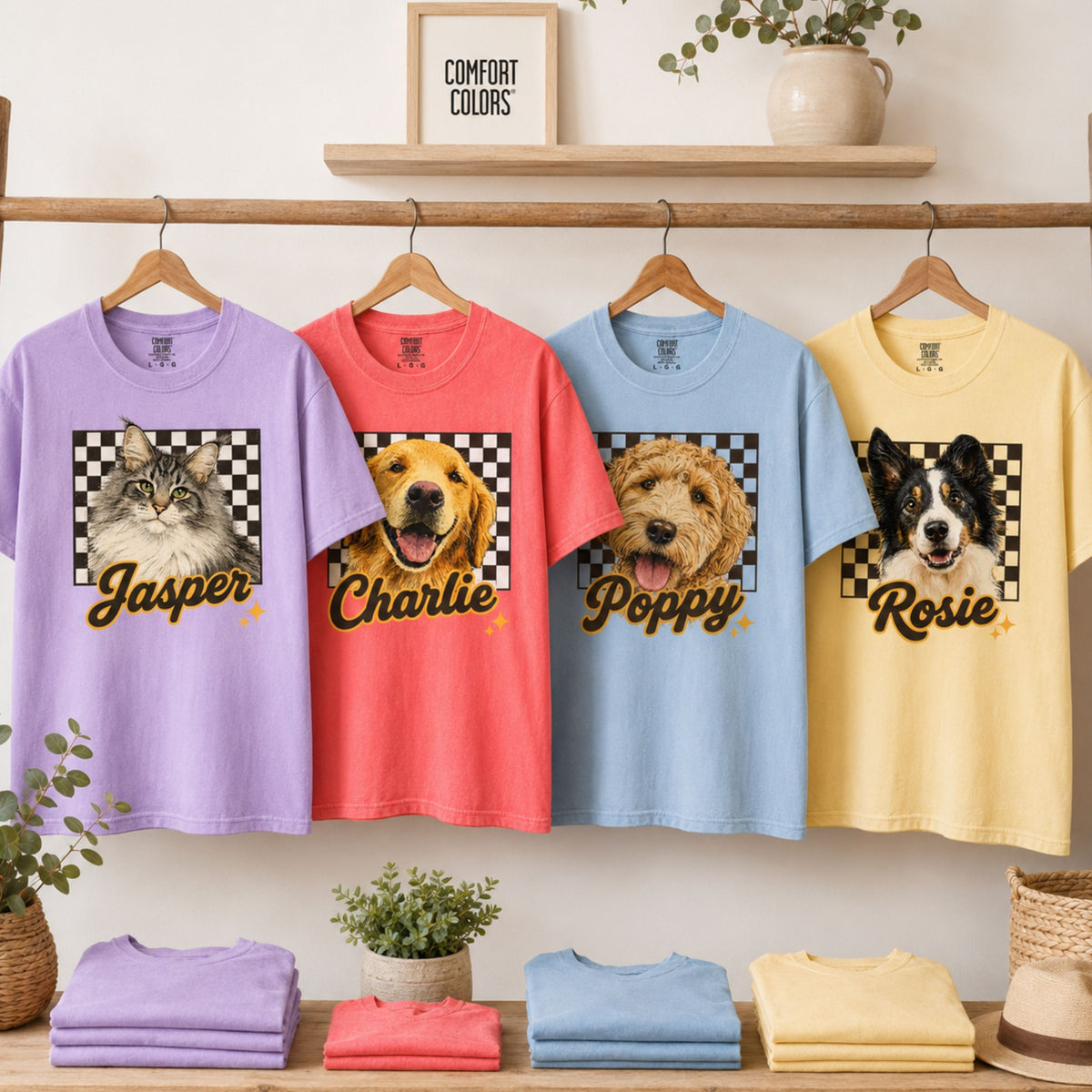 Custom Vintage Retro Pet Shirt | Personalized Dog Graphic Tee.