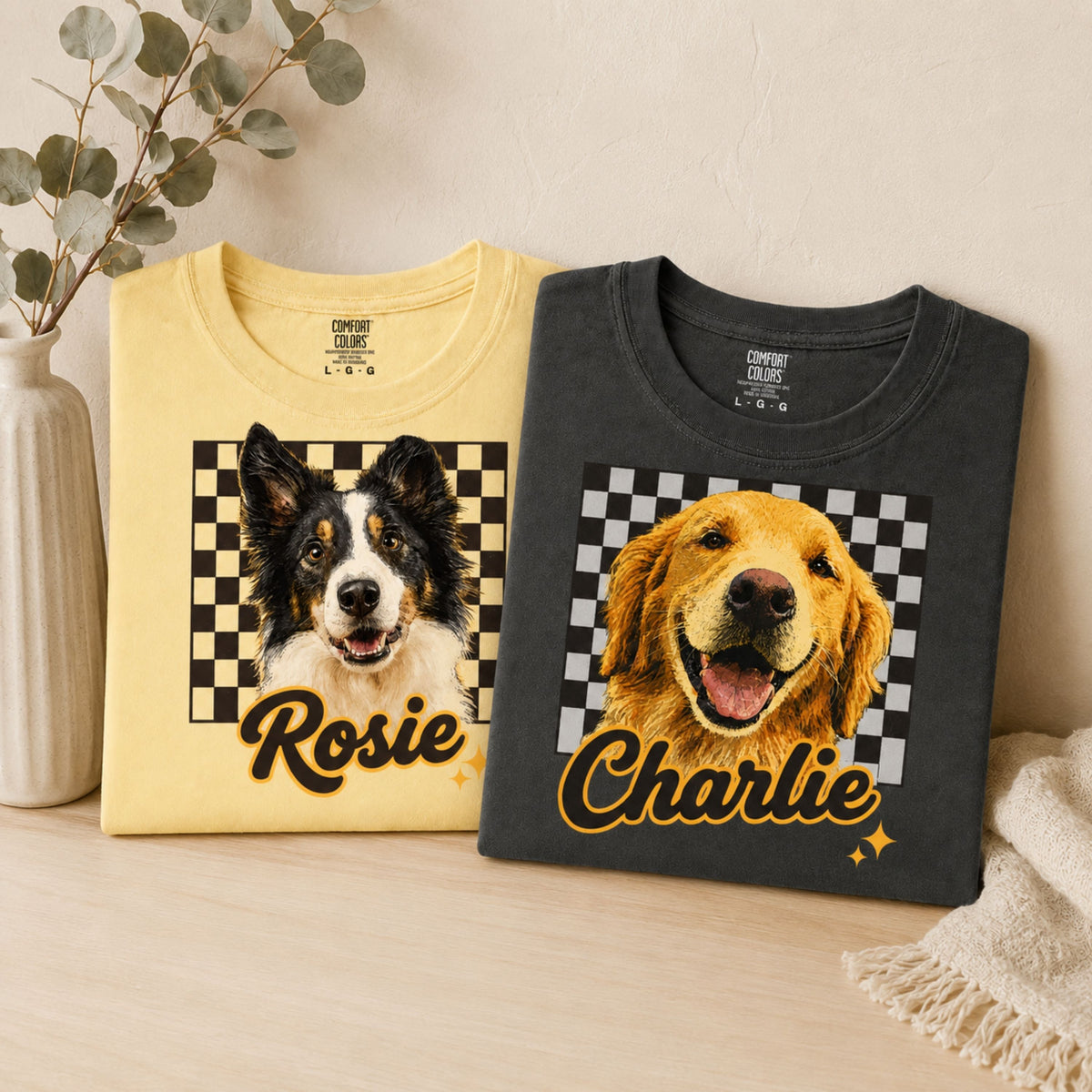 Custom Vintage Retro Pet Shirt | Personalized Dog Graphic Tee.