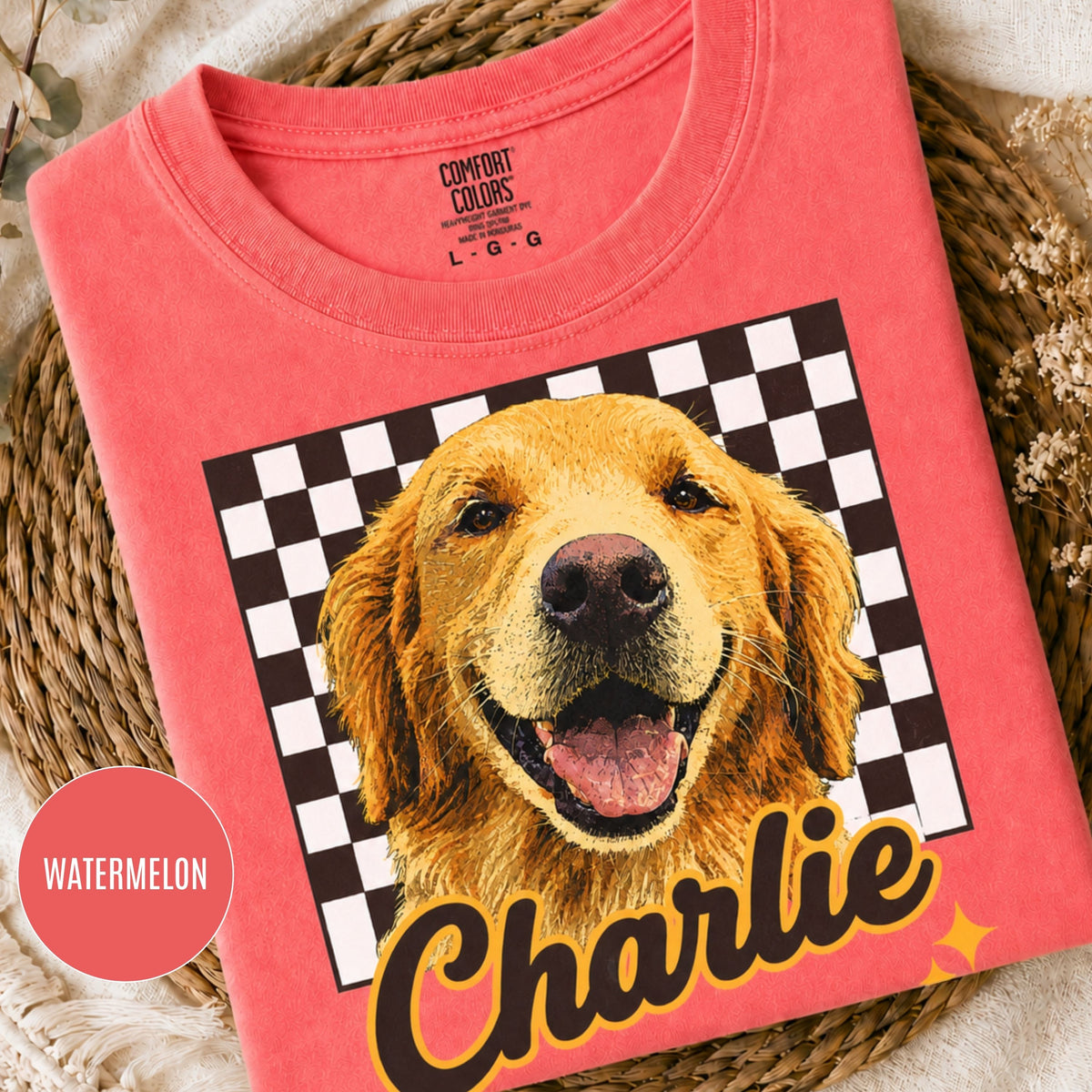 Custom Vintage Retro Pet Shirt | Personalized Dog Graphic Tee.