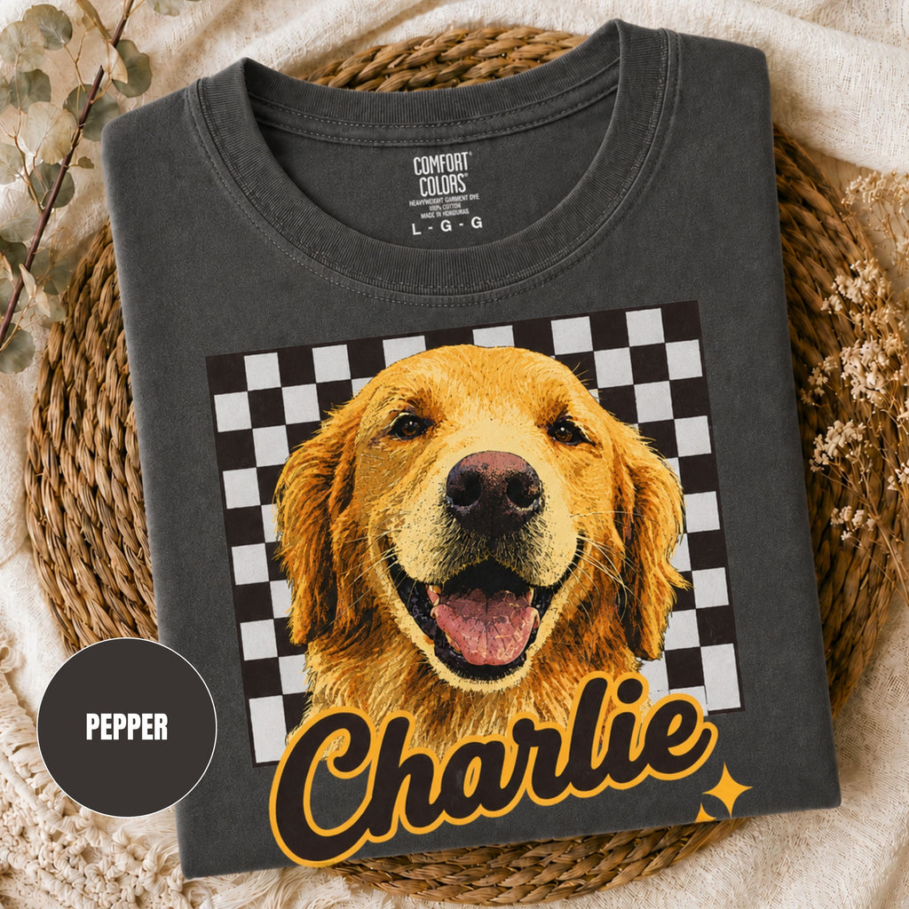 Custom Vintage Retro Pet Shirt | Personalized Dog Graphic Tee.
