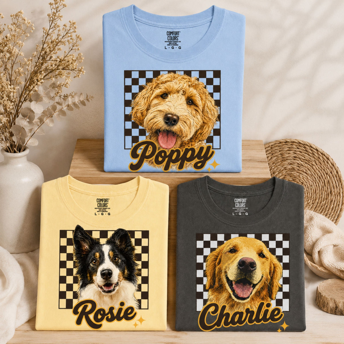 Custom Vintage Retro Pet Shirt | Personalized Dog Graphic Tee.