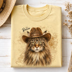 Custom Cat Shirt – Personalized Western Watercolor Portrait.
