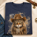 Custom Cat Shirt – Personalized Western Watercolor Portrait.
