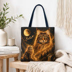 Custom Cat Moon Tote Bag – Personalized Celestial Pet Portrait