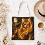 Custom Cat Moon Tote Bag – Personalized Celestial Pet Portrait