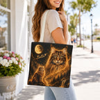 Custom Cat Moon Tote Bag – Personalized Celestial Pet Portrait