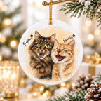 Custom Watercolor Cat Ornament – Personalized Pet Portrait