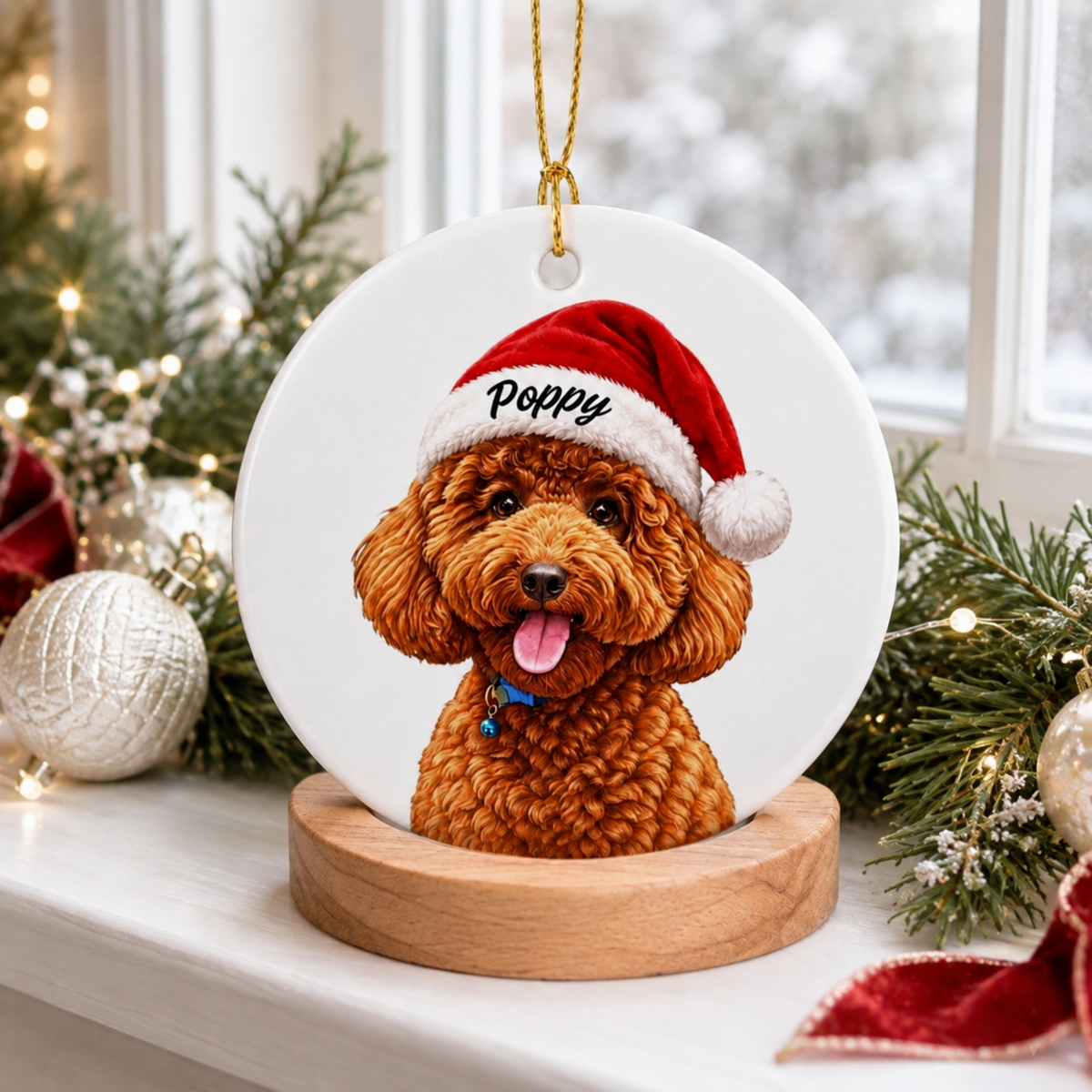 Custom Christmas Dog Ornament – Personalized Pet Photo Gift.
