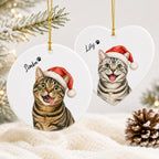 Funny Cat Christmas Ornament – Personalized Santa Portrait