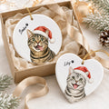 Funny Cat Christmas Ornament – Personalized Santa Portrait
