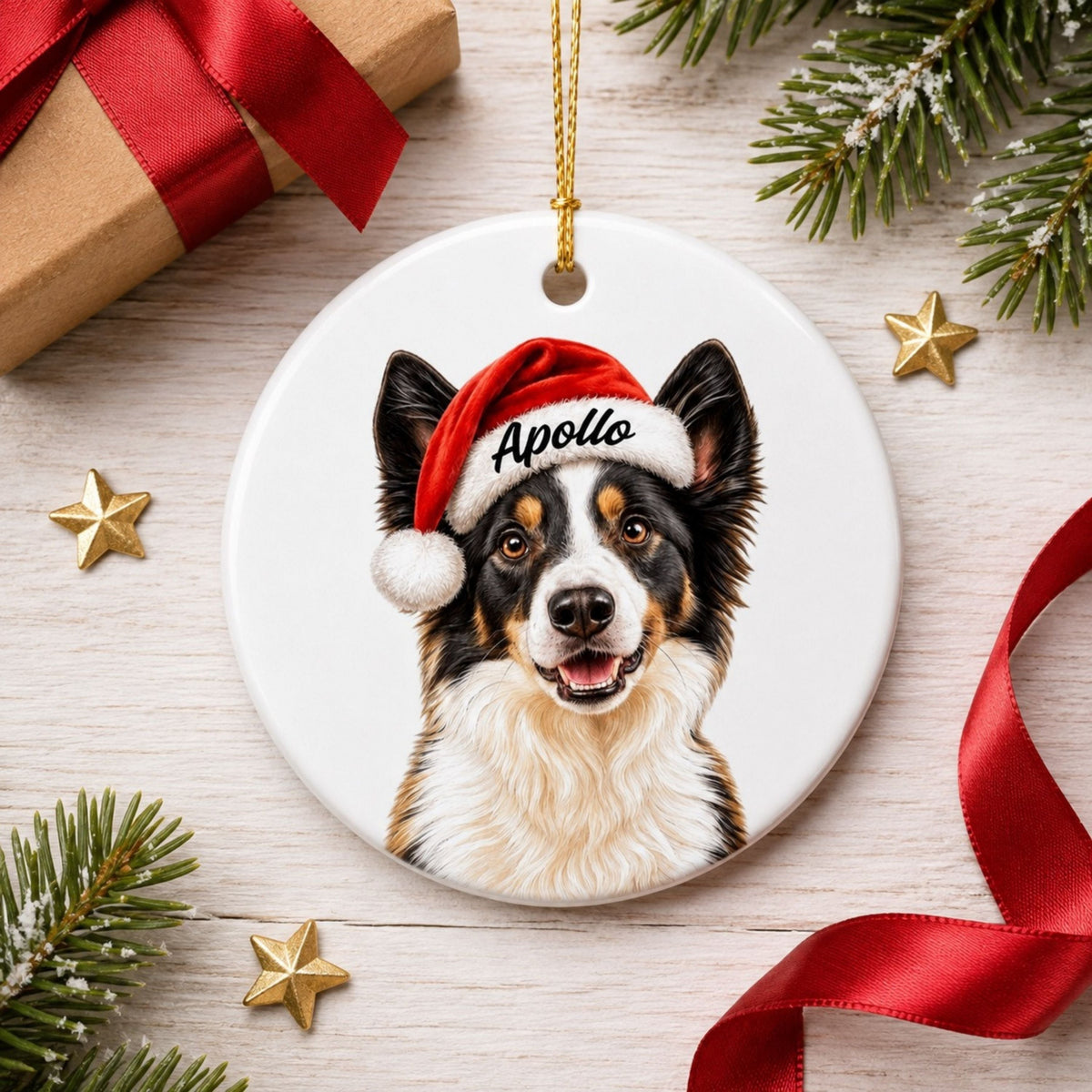 Custom Christmas Dog Ornament – Personalized Pet Photo Gift.