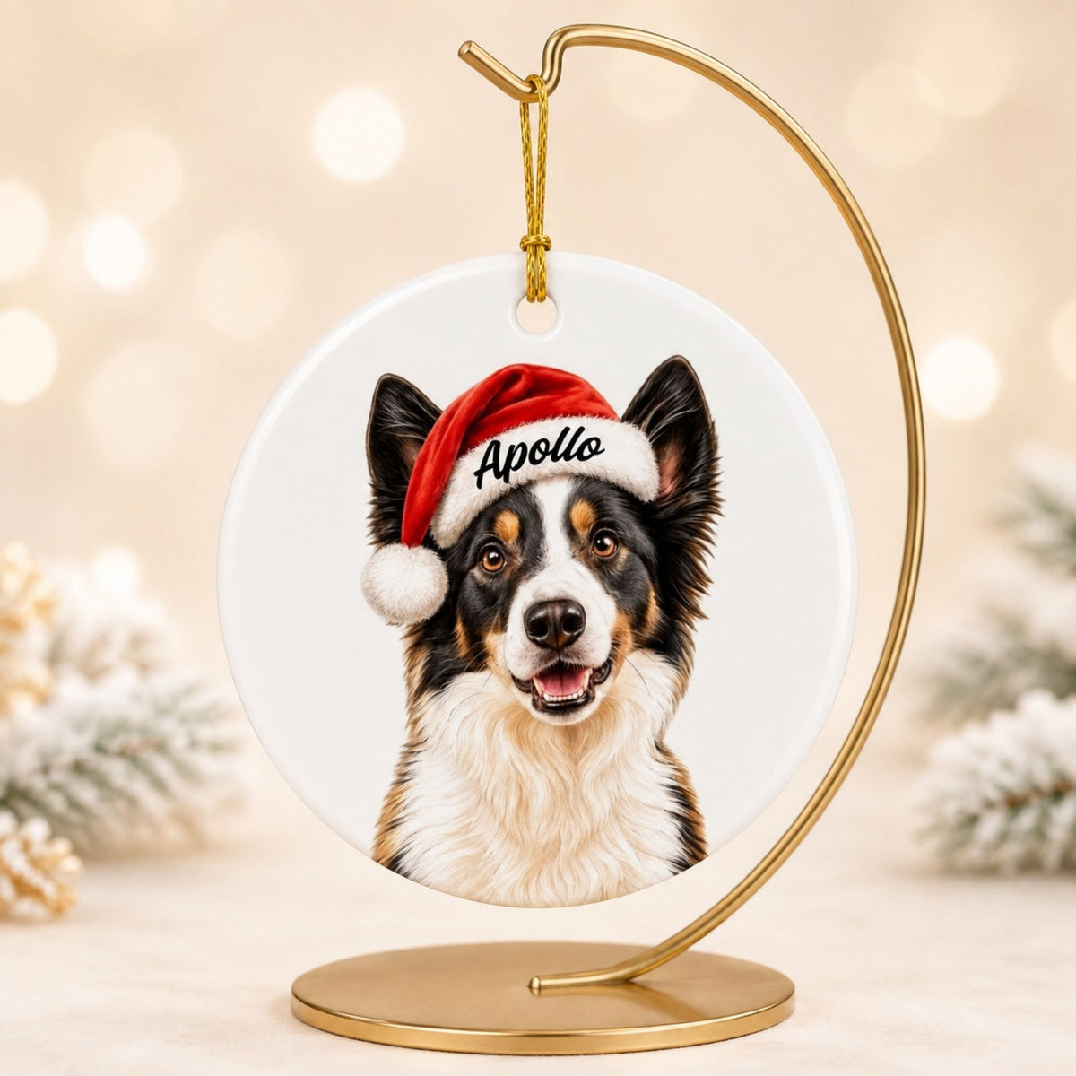Custom Christmas Dog Ornament – Personalized Pet Photo Gift.