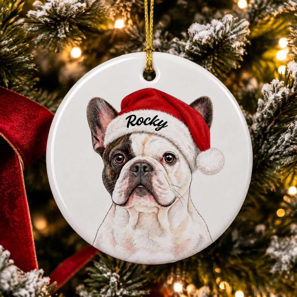 Custom Christmas Dog Ornament – Personalized Pet Photo Gift.