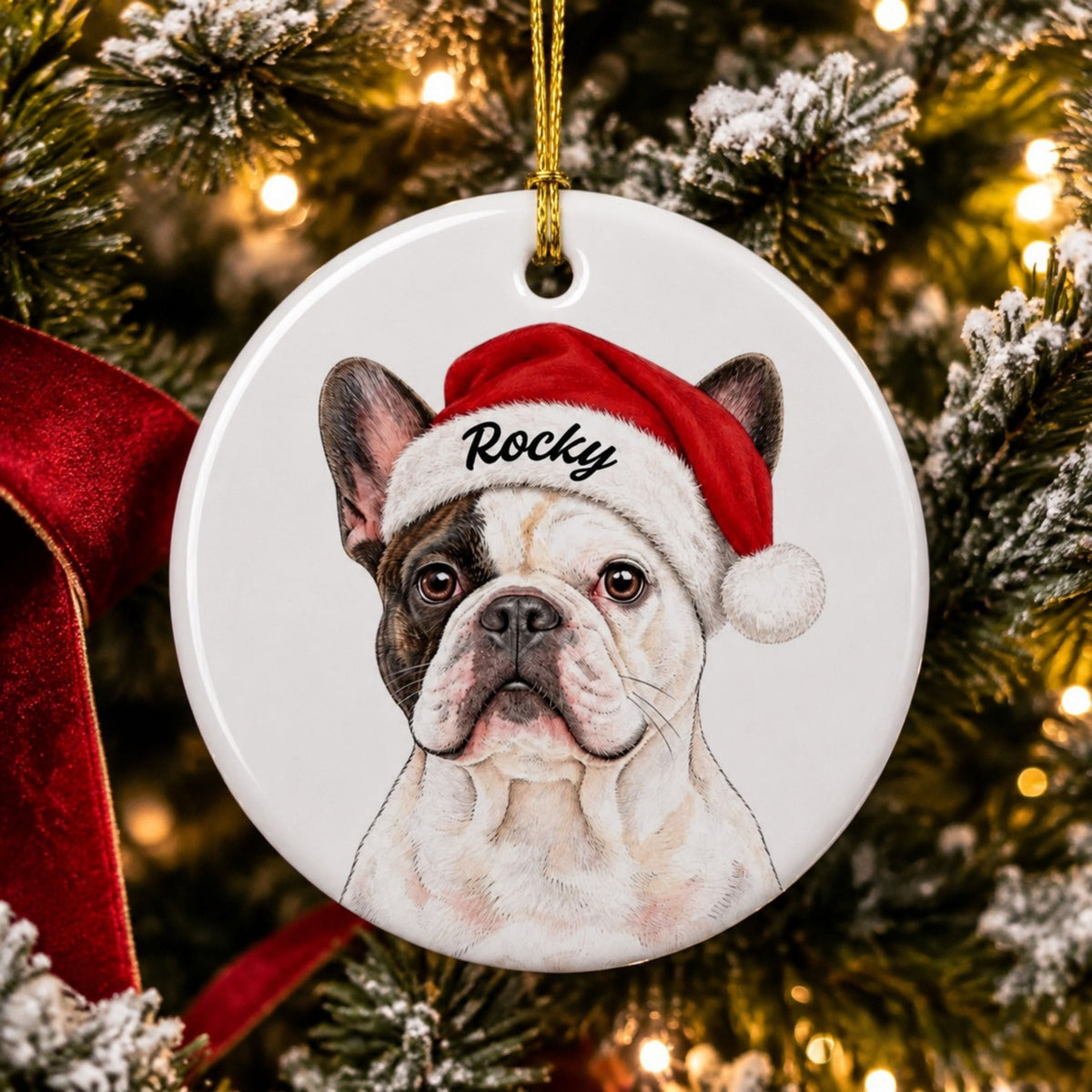 Custom Christmas Dog Ornament – Personalized Pet Photo Gift.