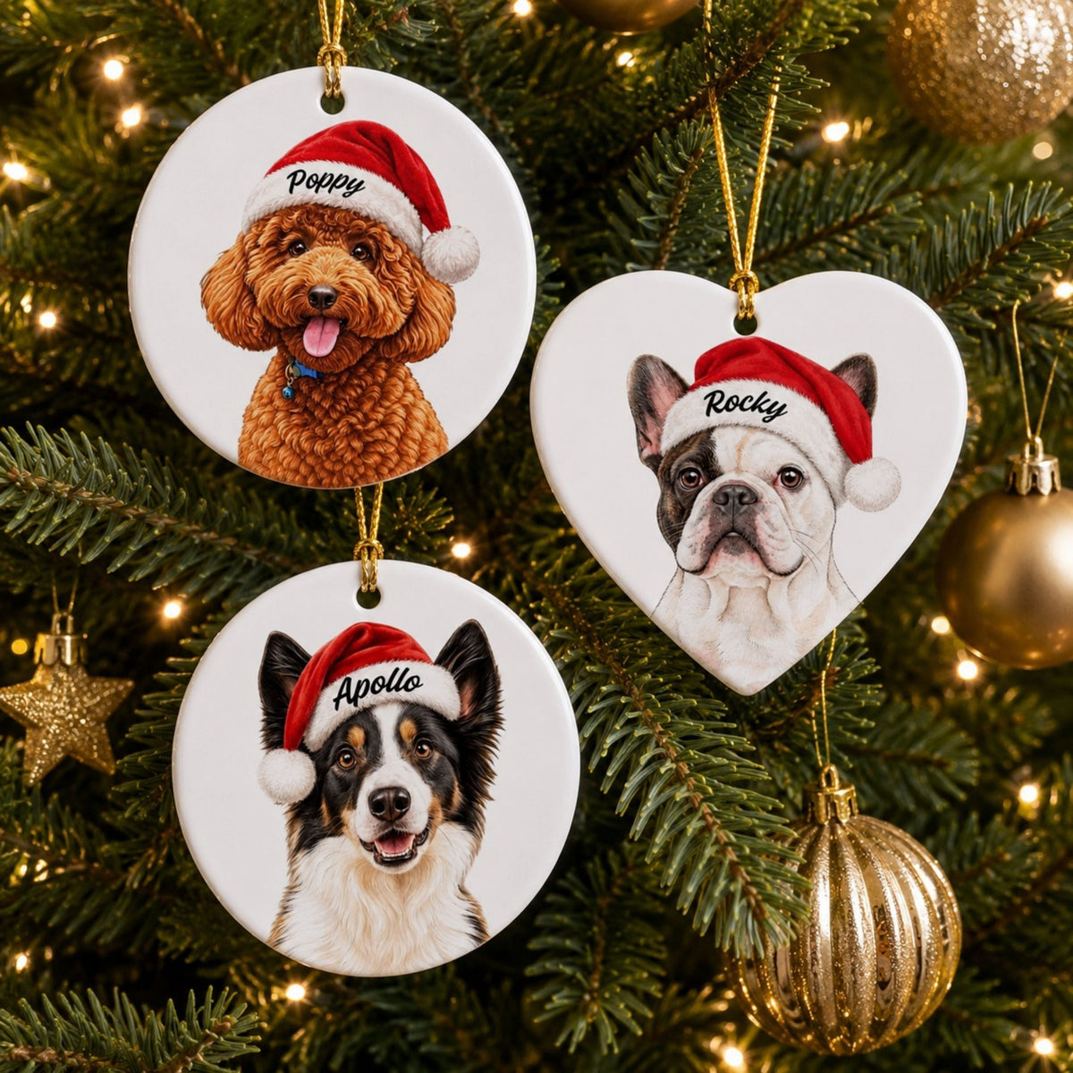 Custom Christmas Dog Ornament – Personalized Pet Photo Gift.