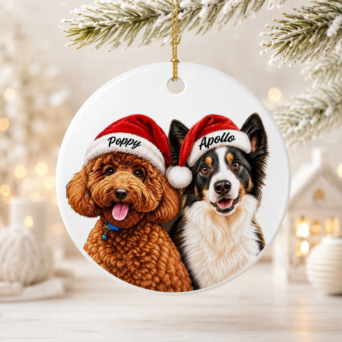 Custom Christmas Dog Ornament – Personalized Pet Photo Gift.