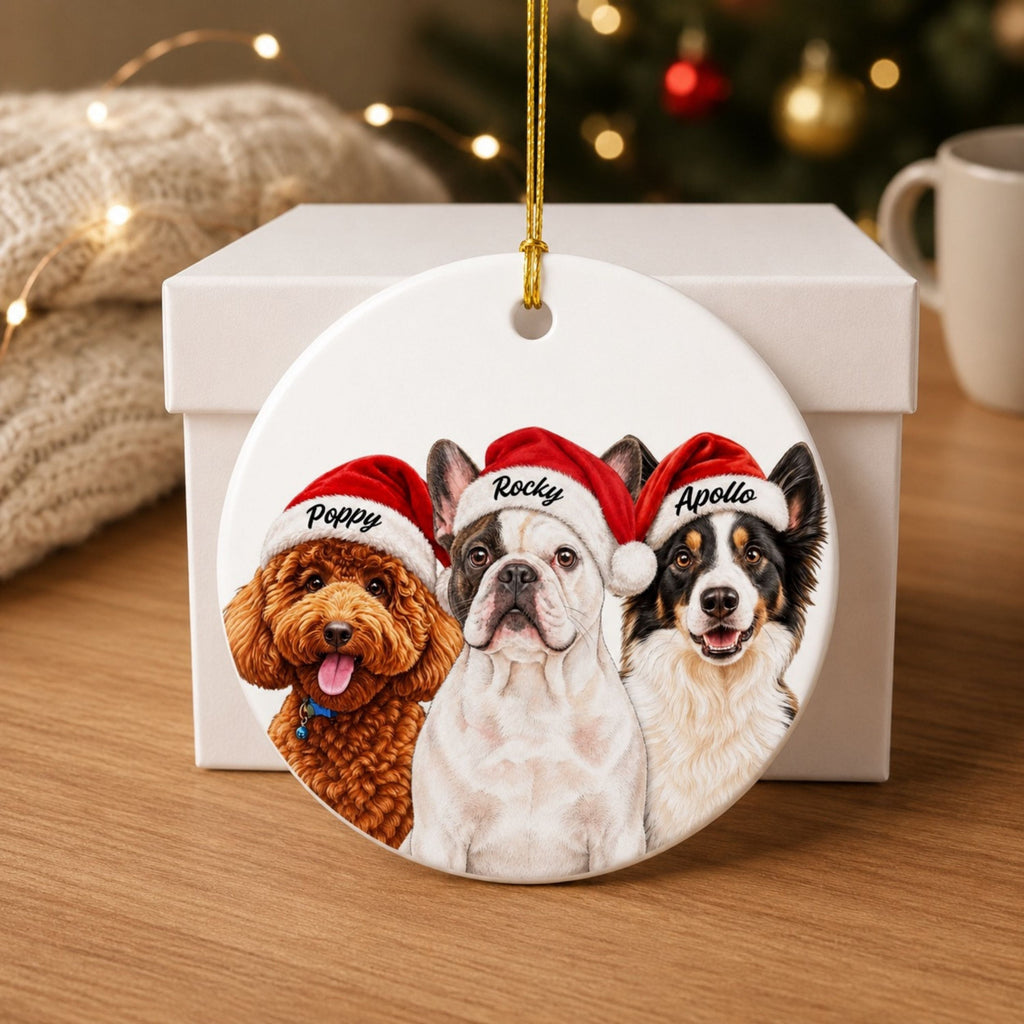 Custom Christmas Dog Ornament – Personalized Pet Photo Gift.
