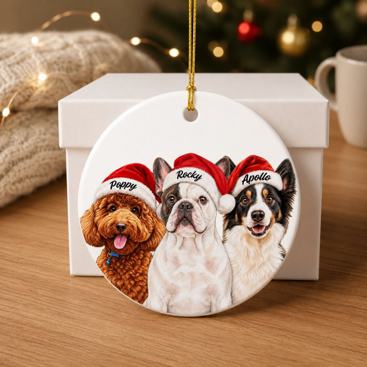 Custom Christmas Dog Ornament – Personalized Pet Photo Gift.