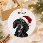 Custom Pet Christmas Ornament – Personalized Cat or Dog Portrait.