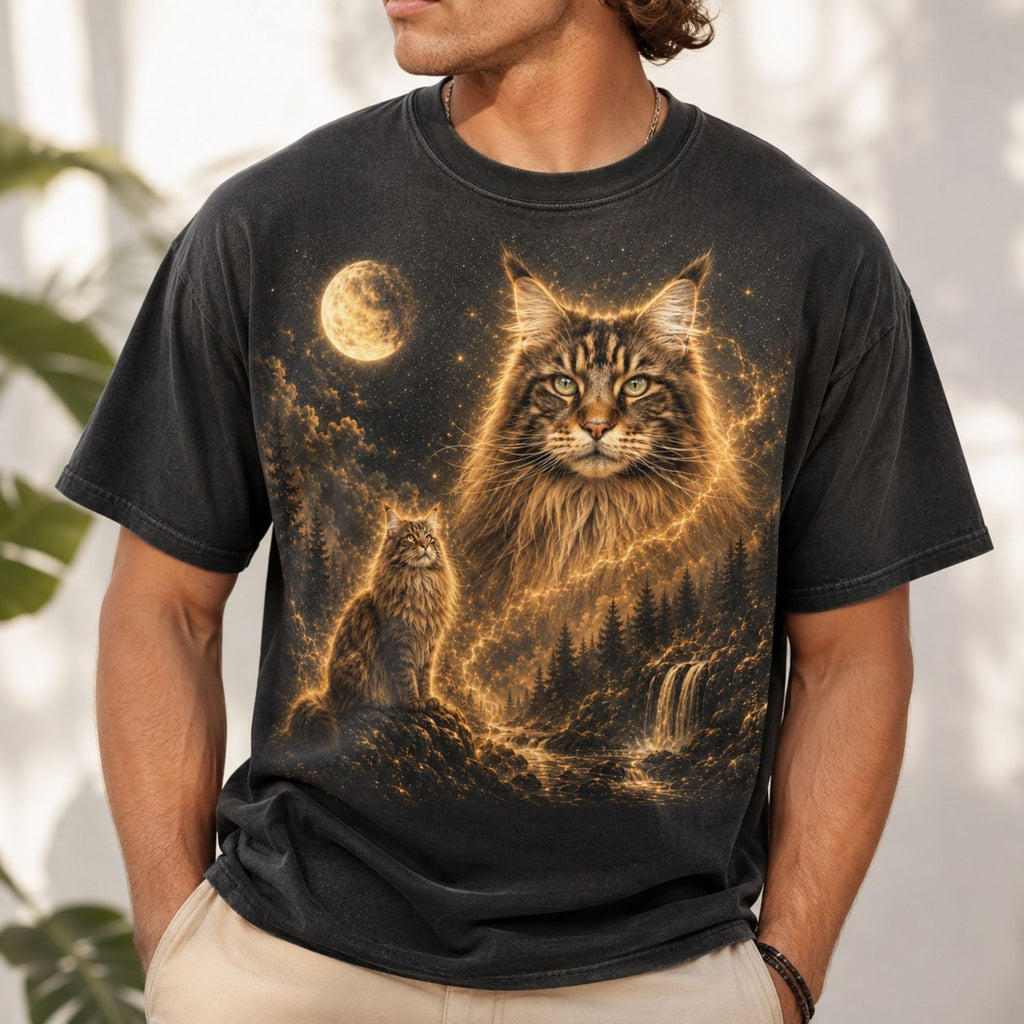 Custom Cat Shirt – Personalized Moon Portrait Tee.